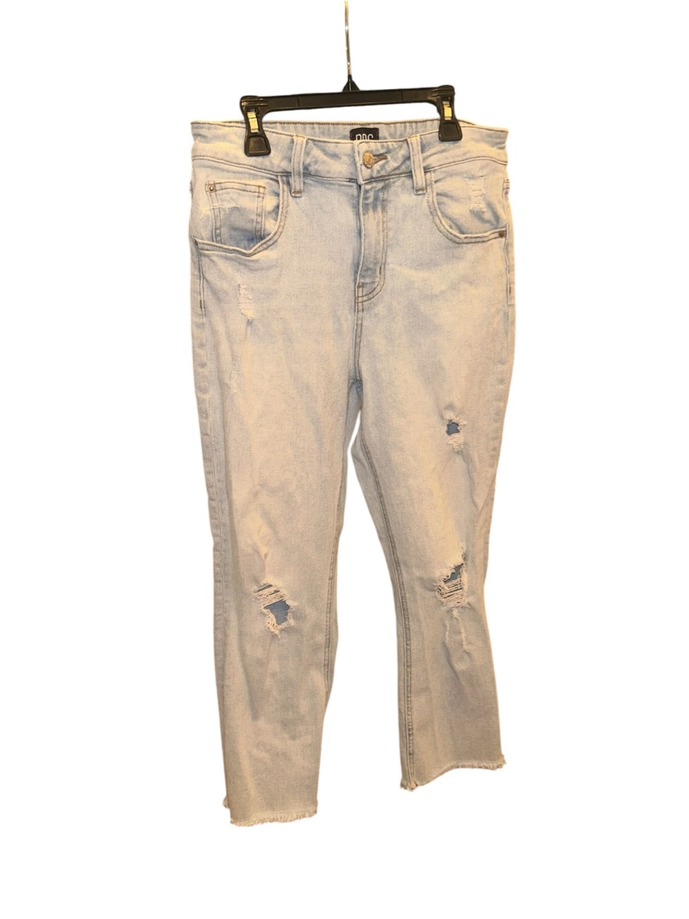 BDG Light Blue Cropped Distressed High-Rise Jeans - Urban Outfitters